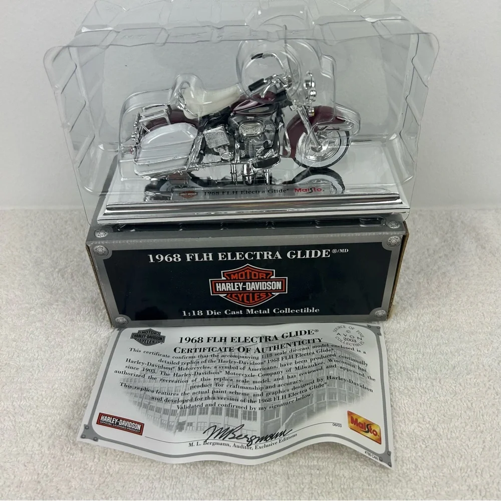 NIB Maisto (Avon) HarleyDavidson 1968 FLH Electra Glide 1:18 DieCast Collectible